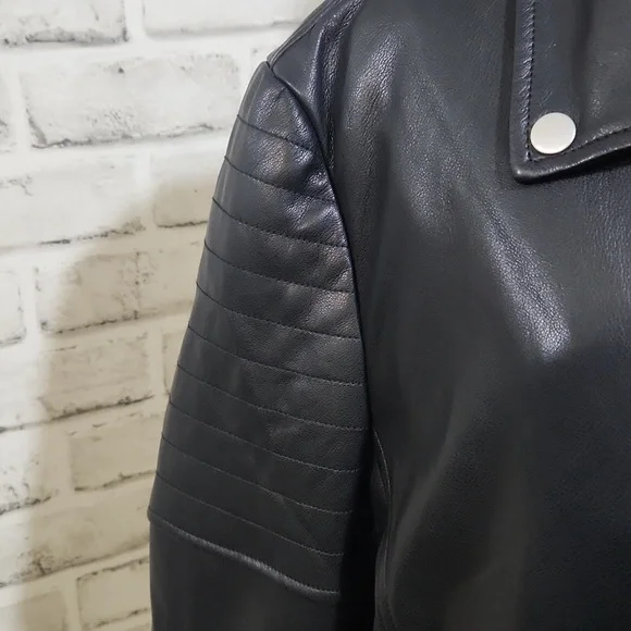 7 for all mankind Faux Leather Jacket SZ L - Picture 4 of 11